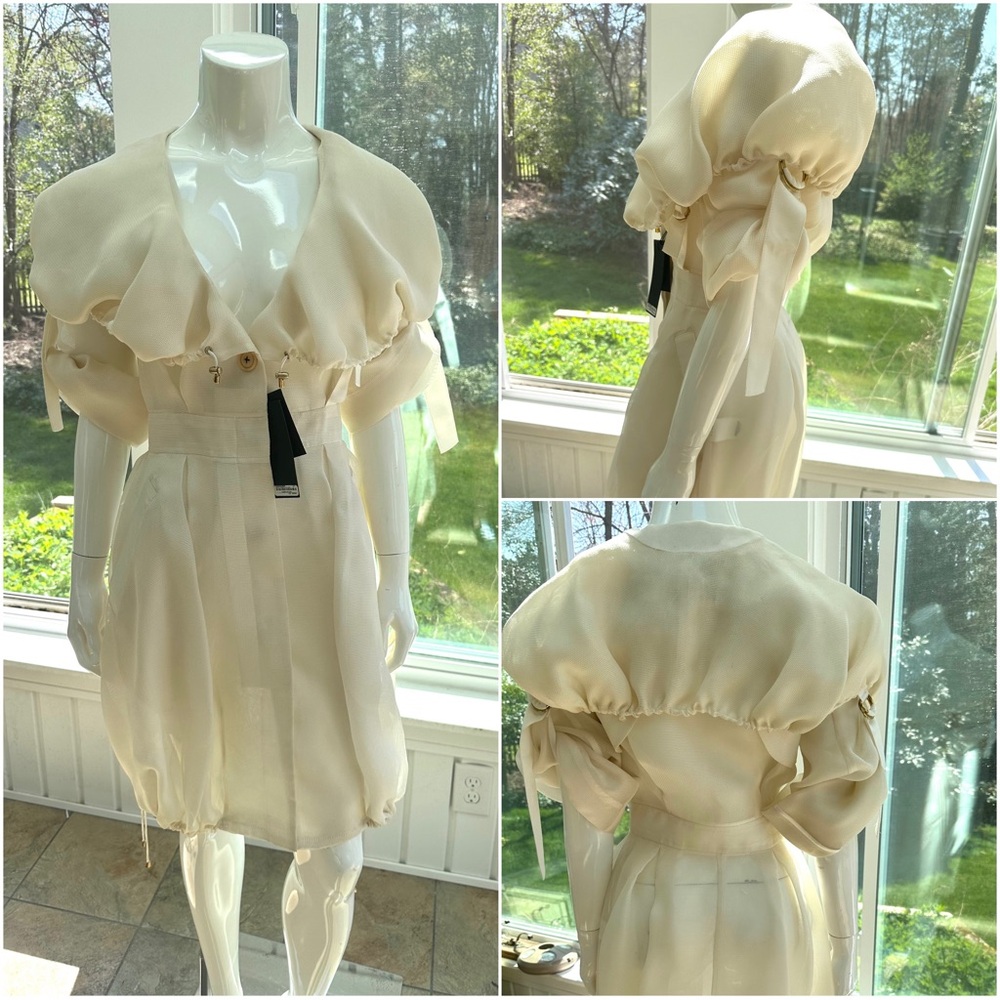 Bebe Runway Collection Parachute Coat 100% Silk, Sz 4